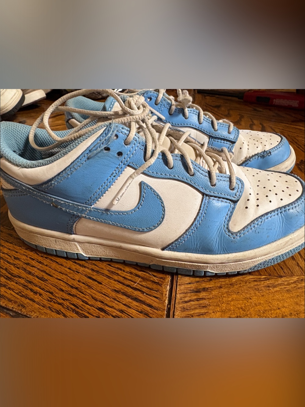 Kids Blue and White Low-Top Sneakers